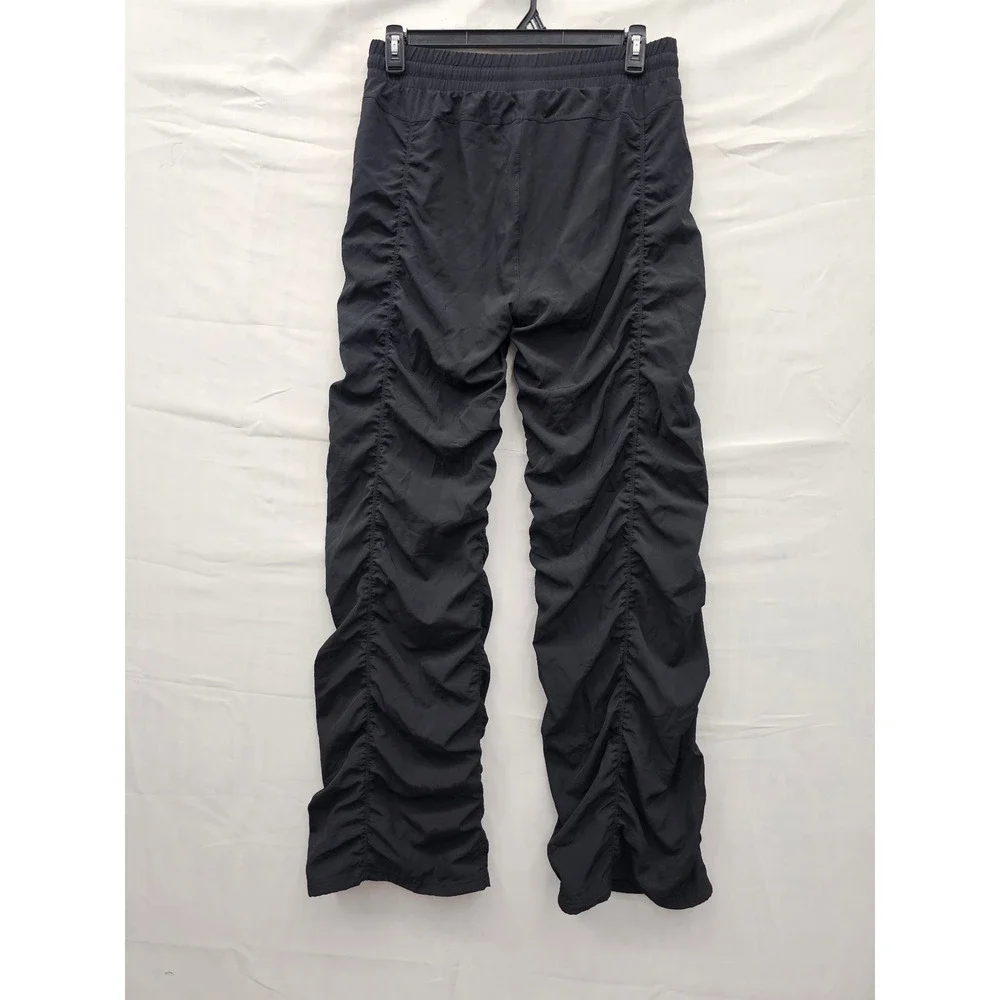 Yogipace Womens Ruched Jogger Pants Black Polyester Blend Athletic Size Large